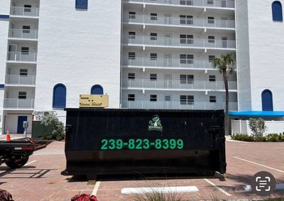 Dependable Dumpster Services dumpster at a commercial job in Fort Myers, FL